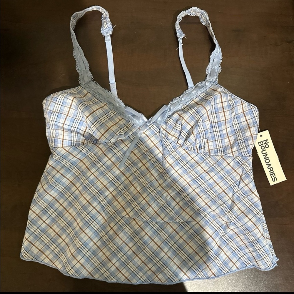 Y2K plaid top NWT